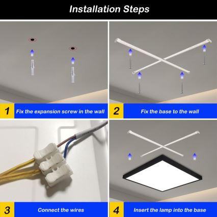 Immax NEO 07279L - LED prigušiva plafonska lampa za kupatilo NEO LITE FRAME LED/50W/230V IP44 Wi-Fi Tuya + daljinski upravljač crna