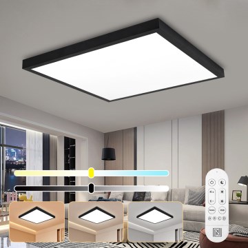 Immax NEO 07279L - LED prigušiva plafonska lampa za kupatilo NEO LITE FRAME LED/50W/230V IP44 Wi-Fi Tuya + daljinski upravljač crna
