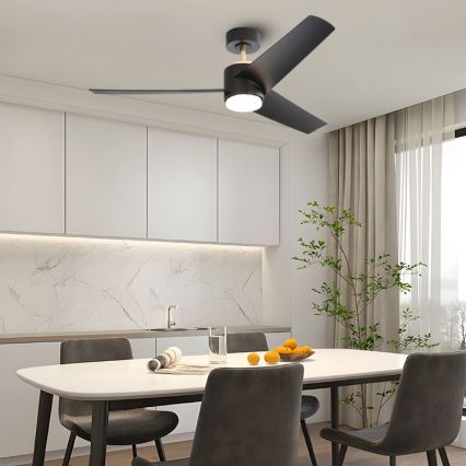 Immax NEO 07280L - LED prigušiva plafonski ventilator BEAUTY LED/18W/230V Wi-Fi Tuya crna, prečnik 132 cm + daljinski upravljač