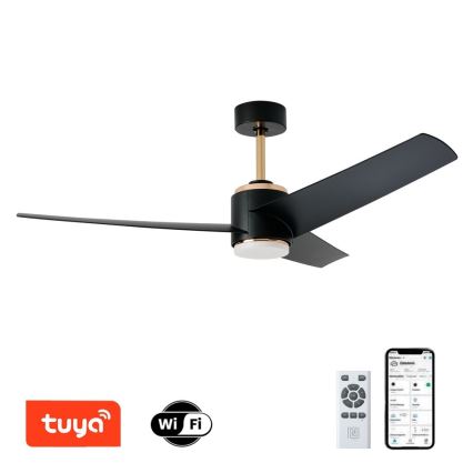 Immax NEO 07280L - LED prigušiva plafonski ventilator BEAUTY LED/18W/230V Wi-Fi Tuya crna, prečnik 132 cm + daljinski upravljač
