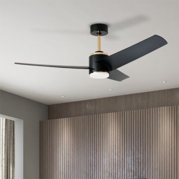 Immax NEO 07280L - LED prigušiva plafonski ventilator BEAUTY LED/18W/230V Wi-Fi Tuya crna, prečnik 132 cm + daljinski upravljač