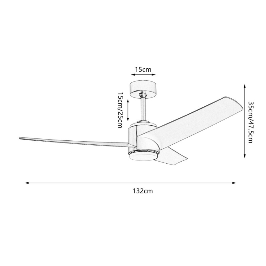 Immax NEO 07282L - LED+CCT prigušiva plafonski ventilator BEAUTY LED/18W/230V 3000/4000/6000K Wi‑Fi Tuya, prečnik 132 cm + daljinski upravljač
