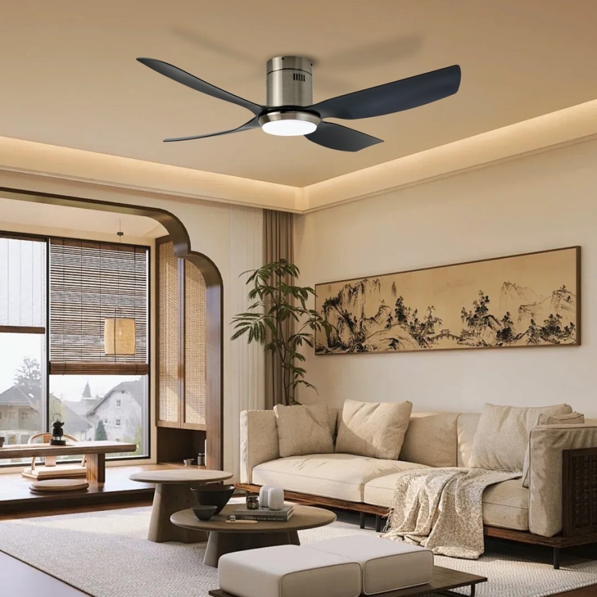 Immax NEO 07282L - LED+CCT prigušiva stropni ventilator PURE LED/24W/230V 3000/4000/6000K Wi-Fi Tuya pr. 132 cm + daljinski upravljač