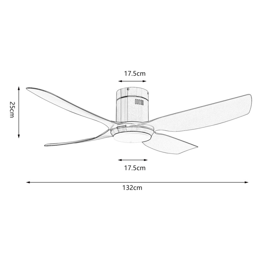 Immax NEO 07282L - LED+CCT prigušiva stropni ventilator PURE LED/24W/230V 3000/4000/6000K Wi-Fi Tuya pr. 132 cm + daljinski upravljač