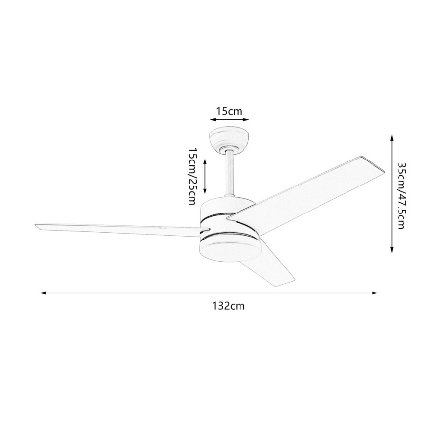 Immax NEO 07285L - LED+CCT plafonski ventilator VARIABLE, sa prigušiva, LED/24W/230V 3000/4000/6000K, Wi-Fi Tuya, prečnik 132 cm + daljinski upravljač