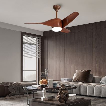 Immax NEO 07286L - LED stropni ventilator WAVE LED/18W/230V Wi-Fi Tuya braon prečnik 132 cm + daljinski upravljač
