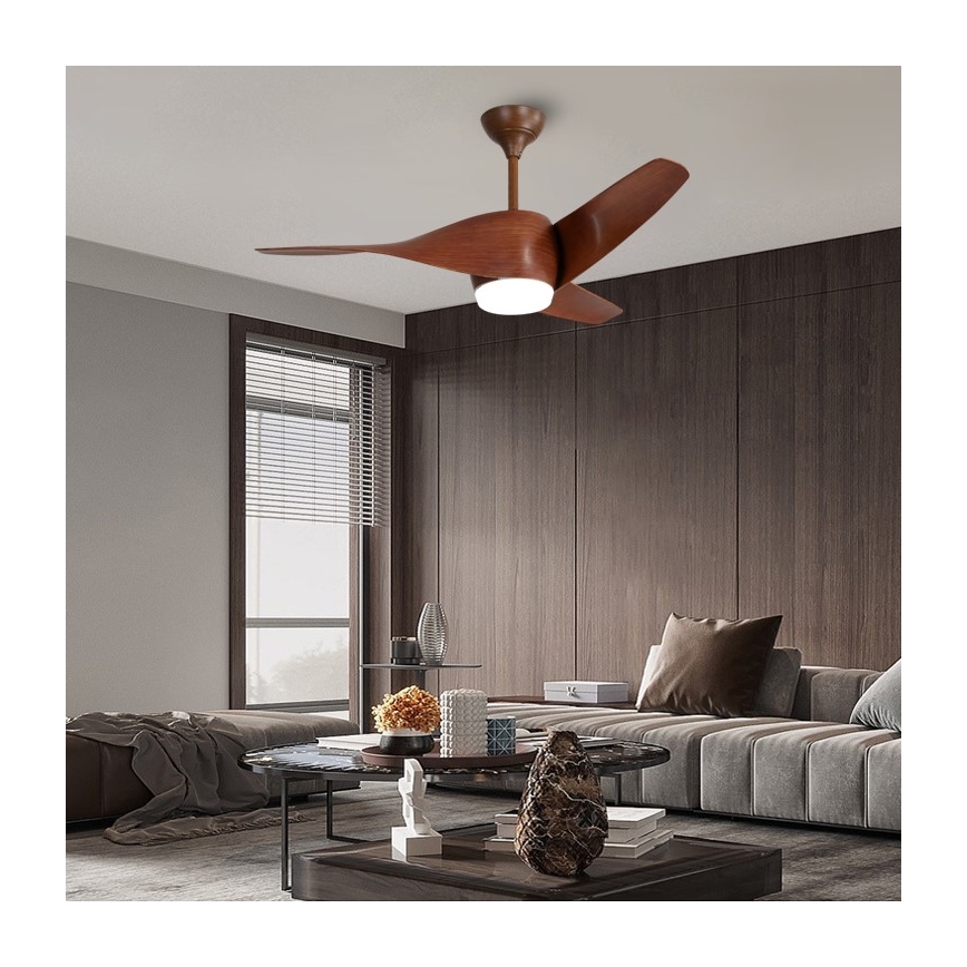 Immax NEO 07286L - LED stropni ventilator WAVE LED/18W/230V Wi-Fi Tuya braon prečnik 132 cm + daljinski upravljač