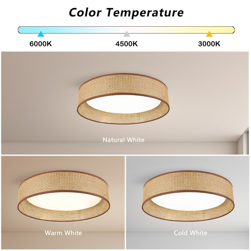 Immax NEO 07288L - LED+CCT prigušiva stropna svetiljka LONA LED/36W/230V 3000-6000K Wi-Fi Tuya prečnik 45,5 cm + daljinski upravljač