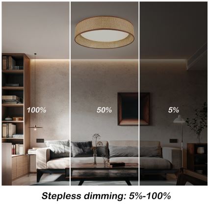 Immax NEO 07288L - LED+CCT prigušiva stropna svetiljka LONA LED/36W/230V 3000-6000K Wi-Fi Tuya prečnik 45,5 cm + daljinski upravljač
