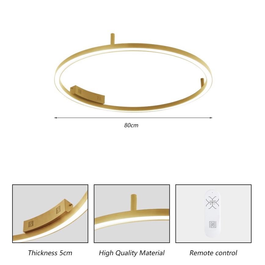 Immax NEO 07291-80G - LED+CCT Prigušiva stropna svetiljka FINO LED/55W/230V 2700-6500K Tuya prečnik 80 cm + daljinski upravljač