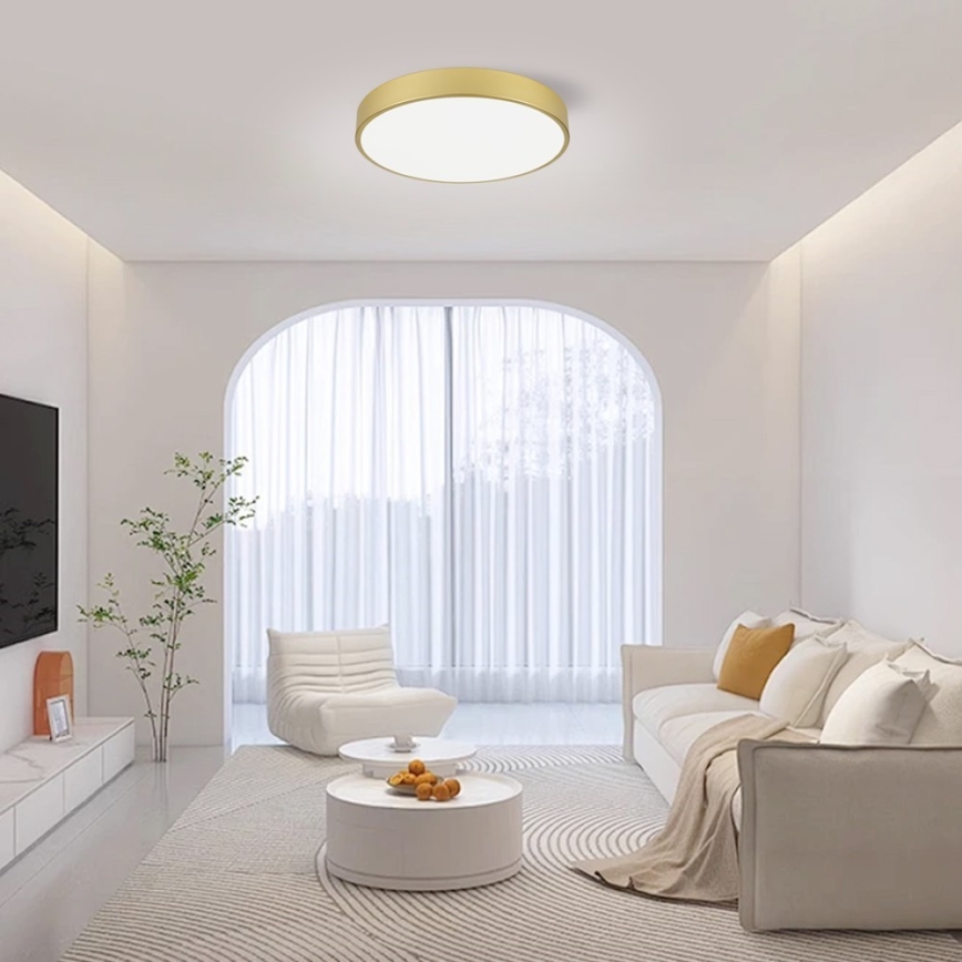 Immax NEO 07292L - prigušiva LED plafonska svetiljka NEO LITE SEMPLICI LED/36W/230V 3000-6000K prečnik 40 cm Wi-Fi Tuya zlatna + daljinski upravljač