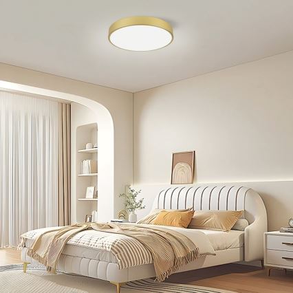 Immax NEO 07292L - prigušiva LED plafonska svetiljka NEO LITE SEMPLICI LED/36W/230V 3000-6000K prečnik 40 cm Wi-Fi Tuya zlatna + daljinski upravljač
