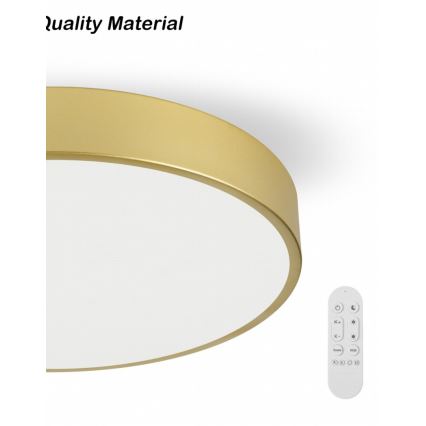 Immax NEO 07292L - prigušiva LED plafonska svetiljka NEO LITE SEMPLICI LED/36W/230V 3000-6000K prečnik 40 cm Wi-Fi Tuya zlatna + daljinski upravljač