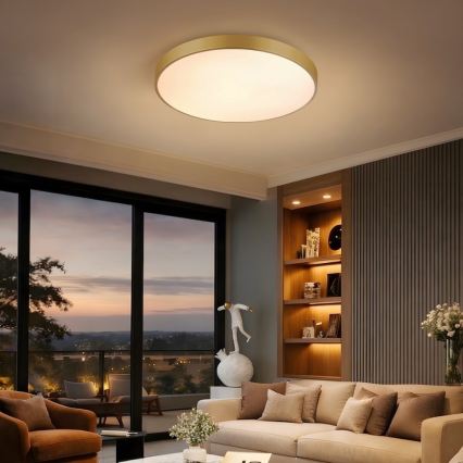 Immax NEO 07293L - prigušiva plafonska LED lampa NEO LITE SEMPLICI LED/60W/230V 3000-6000K prečnik 60 cm Wi-Fi Tuya zlatna + daljinski upravljač