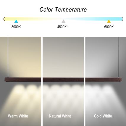 Immax NEO 07300L - LED prigušiva luster na sajli MADEIRA LED/26W/230V Wi-Fi Tuya 122 cm orah + daljinski upravljač
