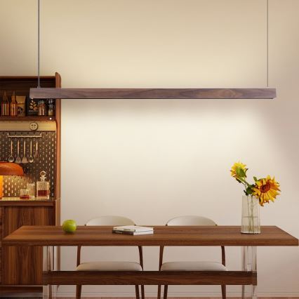 Immax NEO 07300L - LED prigušiva luster na sajli MADEIRA LED/26W/230V Wi-Fi Tuya 122 cm orah + daljinski upravljač