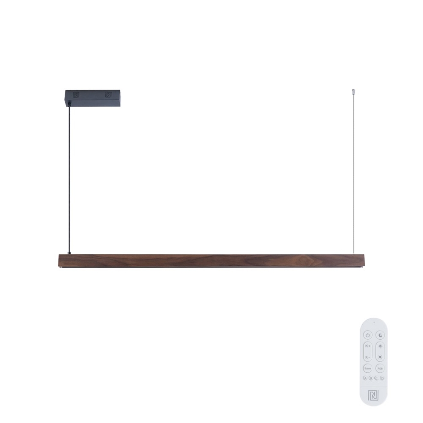 Immax NEO 07300L - LED prigušiva luster na sajli MADEIRA LED/26W/230V Wi-Fi Tuya 122 cm orah + daljinski upravljač