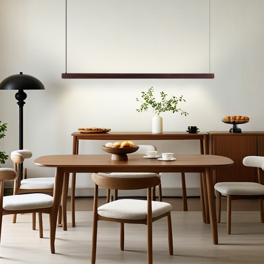 Immax NEO 07301L - LED prigušiva luster na sajli MADEIRA LED/33W/230V Wi-Fi Tuya 152 cm orah + daljinski upravljač