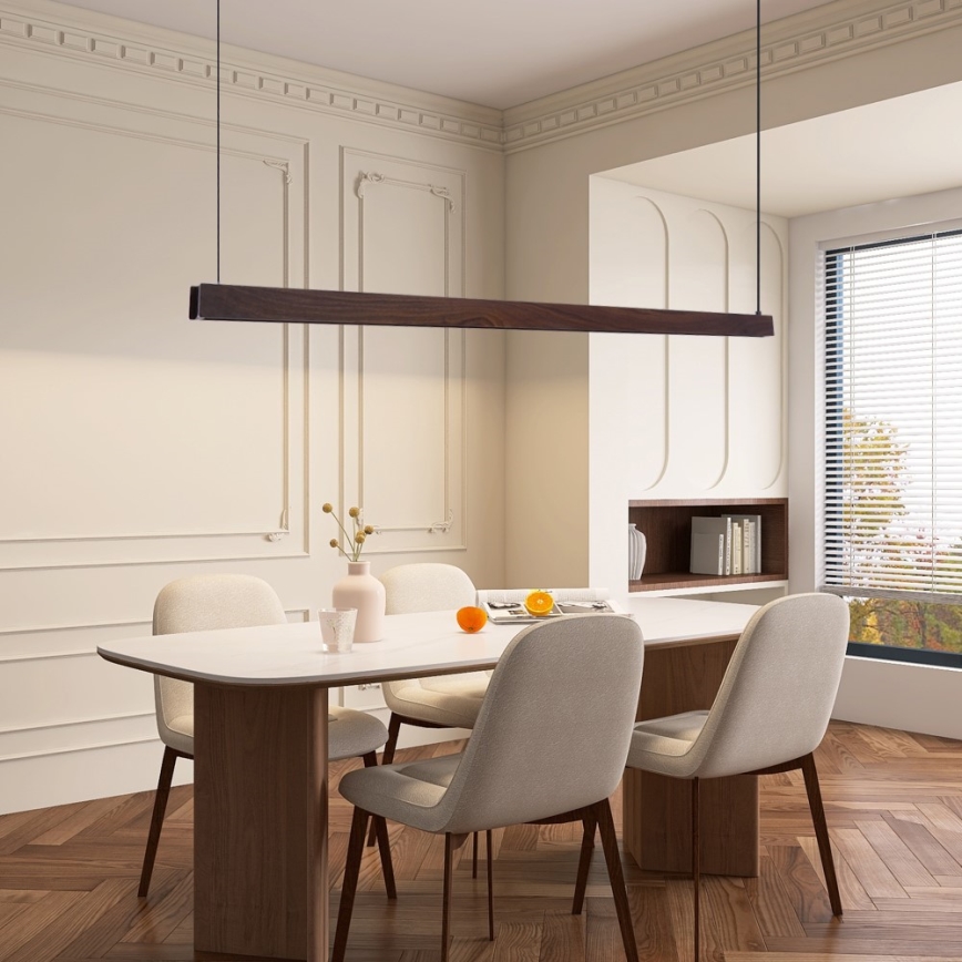 Immax NEO 07301L - LED prigušiva luster na sajli MADEIRA LED/33W/230V Wi-Fi Tuya 152 cm orah + daljinski upravljač