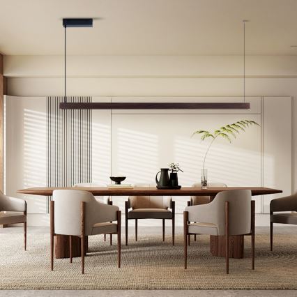 Immax NEO 07302L - LED prigušiva luster na sajli MADEIRA LED/44W/230V Wi-Fi Tuya 202 cm orah + daljinski upravljač