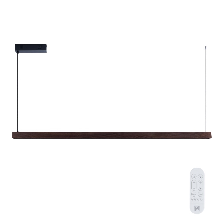 Immax NEO 07302L - LED prigušiva luster na sajli MADEIRA LED/44W/230V Wi-Fi Tuya 202 cm orah + daljinski upravljač