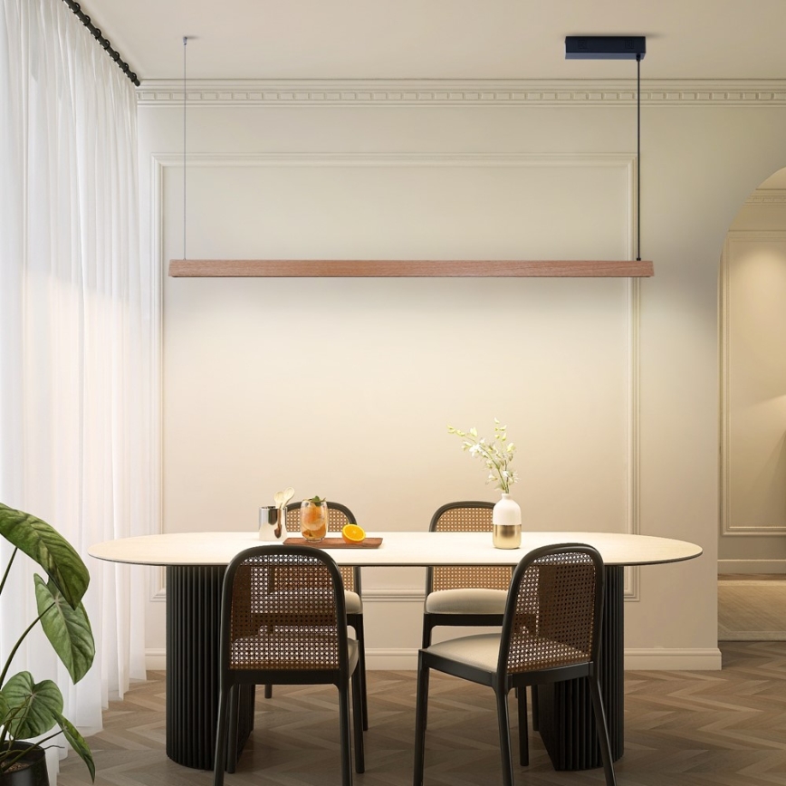 Immax NEO 07304L - LED prigušiva luster na sajli MADEIRA LED/33W/230V Wi-Fi Tuya 152 cm hrast + daljinski upravljač