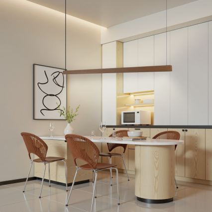 Immax NEO 07304L - LED prigušiva luster na sajli MADEIRA LED/33W/230V Wi-Fi Tuya 152 cm hrast + daljinski upravljač