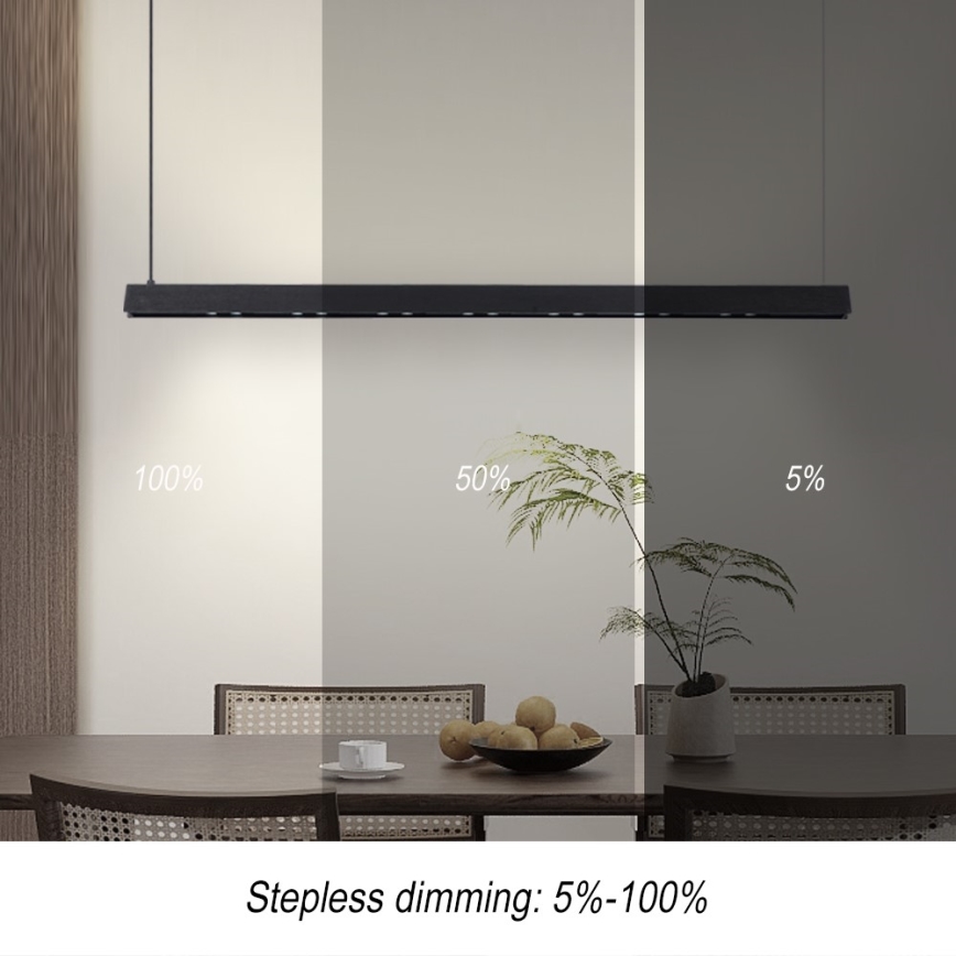 Immax NEO 07306L - LED prigušiva luster na sajli MADEIRA LED/26W/230V Wi-Fi Tuya 122 cm crna + daljinski upravljač