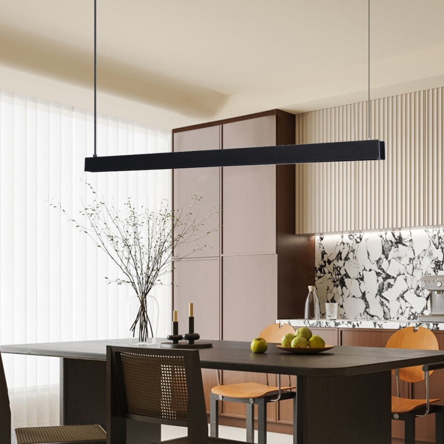 Immax NEO 07306L - LED prigušiva luster na sajli MADEIRA LED/26W/230V Wi-Fi Tuya 122 cm crna + daljinski upravljač