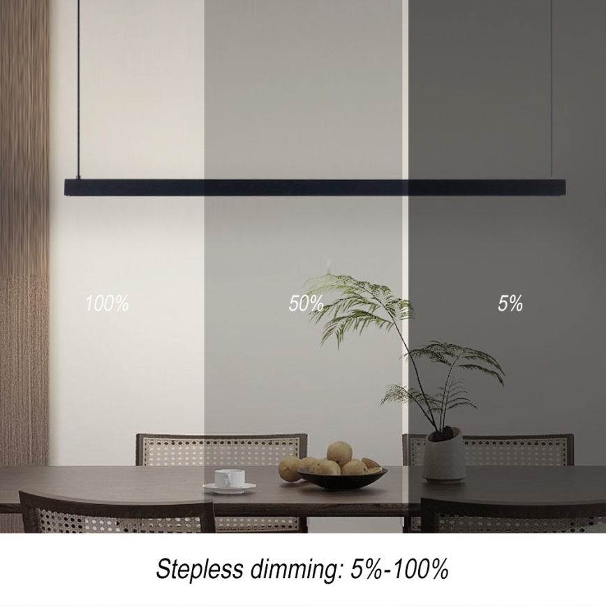 Immax NEO 07307L - LED luster na sajli MADEIRA, prigušiva, LED/33W/230V Wi‑Fi Tuya 152 cm crna + daljinski upravljač