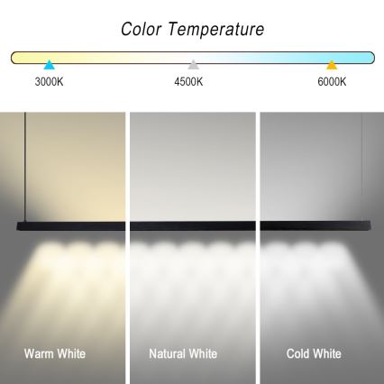 Immax NEO 07308L - LED prigušiva luster na sajli MADEIRA LED/44W/230V Wi-Fi Tuya 202 cm crna + daljinski upravljač