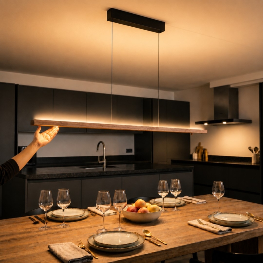 Immax NEO 07309L - LED prigušiva luster na sajli sa senzorom MADEIRA LED/37W/230V 157 cm orah