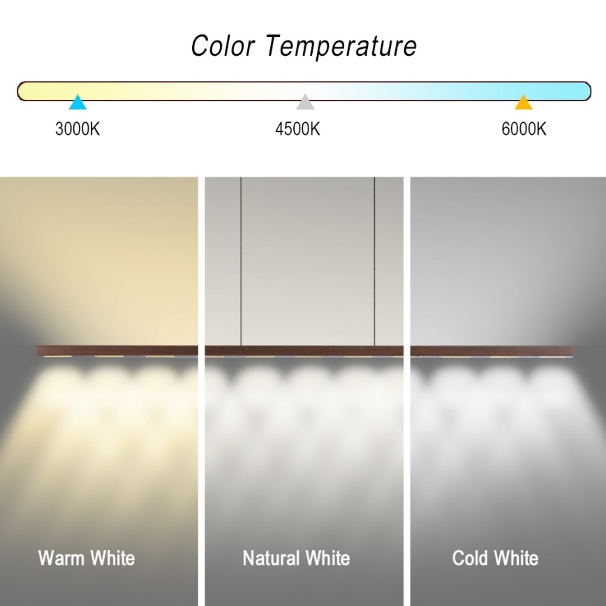 Immax NEO 07309L - LED prigušiva luster na sajli sa senzorom MADEIRA LED/37W/230V 157 cm orah