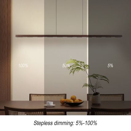 Immax NEO 07309L - LED prigušiva luster na sajli sa senzorom MADEIRA LED/37W/230V 157 cm orah