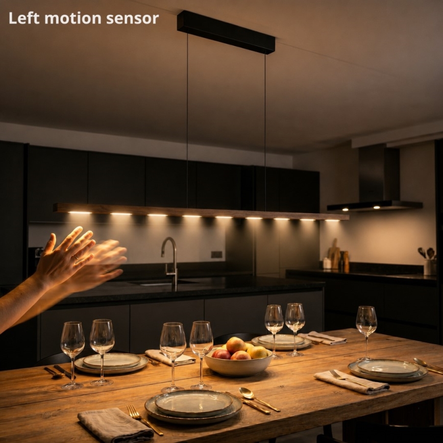 Immax NEO 07309L - LED prigušiva luster na sajli sa senzorom MADEIRA LED/37W/230V 157 cm orah