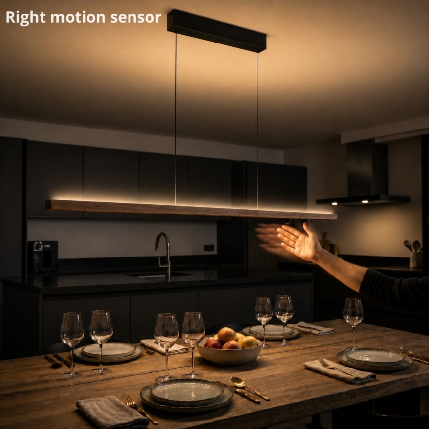 Immax NEO 07309L - LED prigušiva luster na sajli sa senzorom MADEIRA LED/37W/230V 157 cm orah