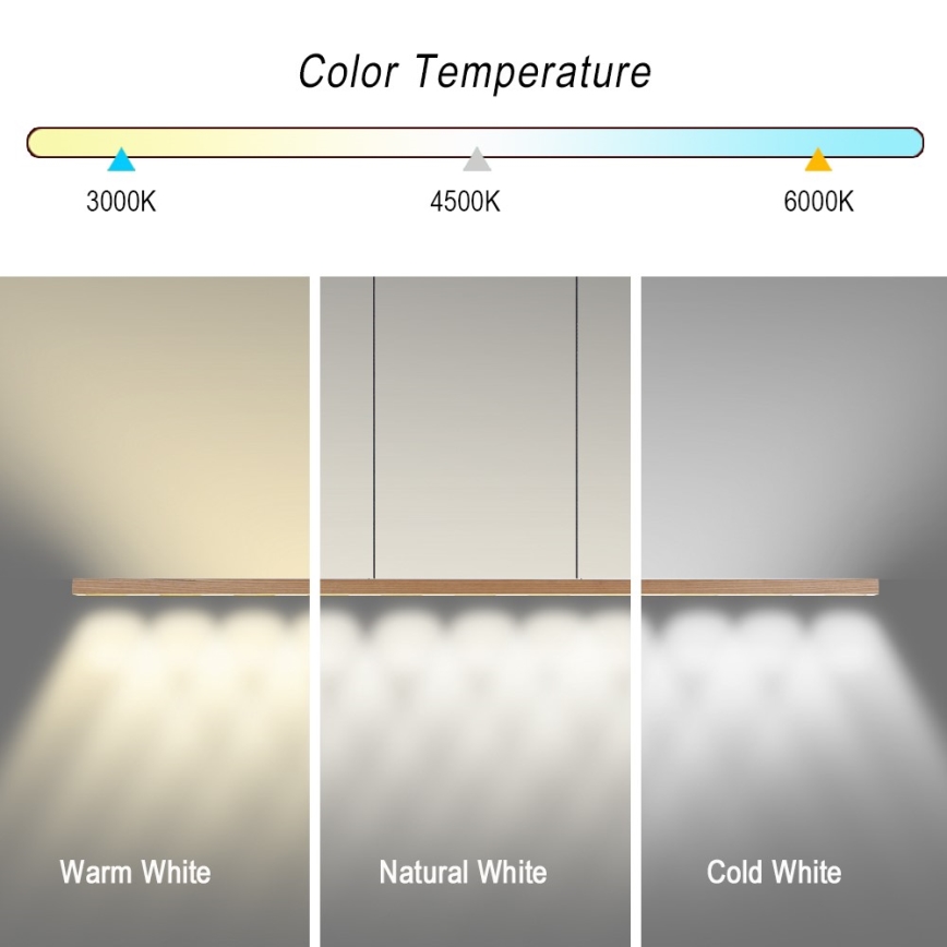 Immax NEO 07310L - LED prigušiva luster na sajli sa senzorom MADEIRA LED/37W/230V 157 cm jasen