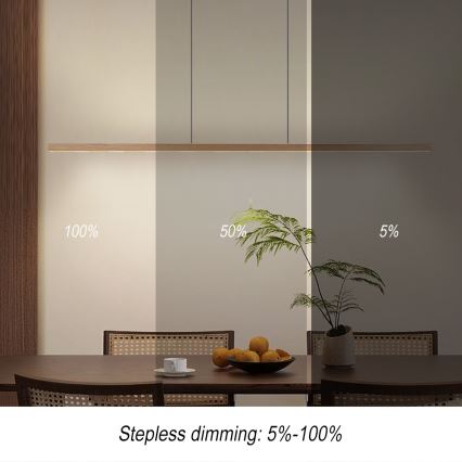 Immax NEO 07310L - LED prigušiva luster na sajli sa senzorom MADEIRA LED/37W/230V 157 cm jasen