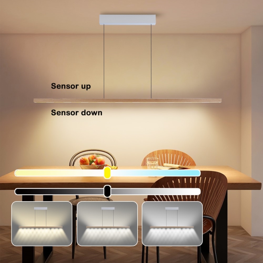 Immax NEO 07310L - LED prigušiva luster na sajli sa senzorom MADEIRA LED/37W/230V 157 cm jasen