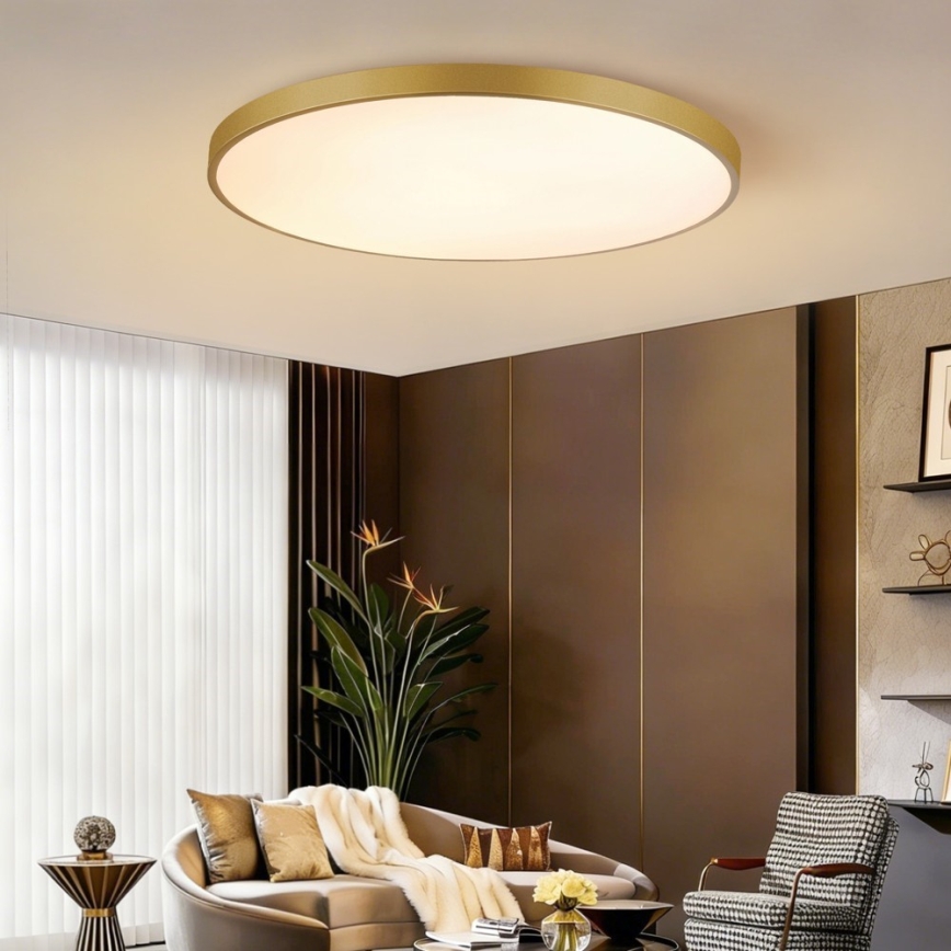 Immax NEO 07312L - LED prigušiva plafonska svetiljka SEMPLICI LED/128W/230V prečnik 100 cm Wi-Fi Tuya zlatna + daljinski upravljač