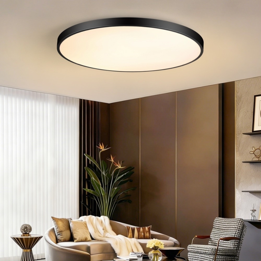 Immax NEO 07314L - LED prigušiva plafonska lampa SEMPLICI LED/128W/230V prečnik 100 cm Wi-Fi Tuya crna + daljinski upravljač