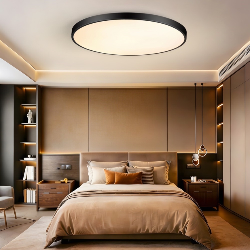Immax NEO 07314L - LED prigušiva plafonska lampa SEMPLICI LED/128W/230V prečnik 100 cm Wi-Fi Tuya crna + daljinski upravljač