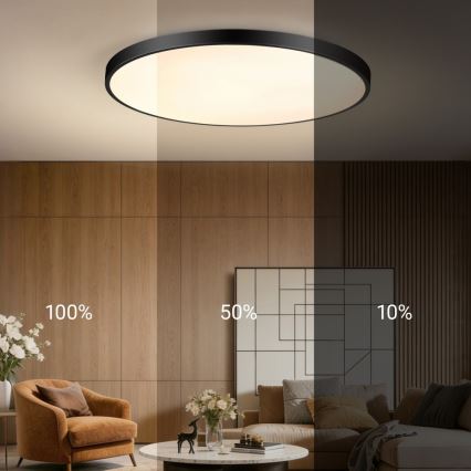 Immax NEO 07314L - LED prigušiva plafonska lampa SEMPLICI LED/128W/230V prečnik 100 cm Wi-Fi Tuya crna + daljinski upravljač