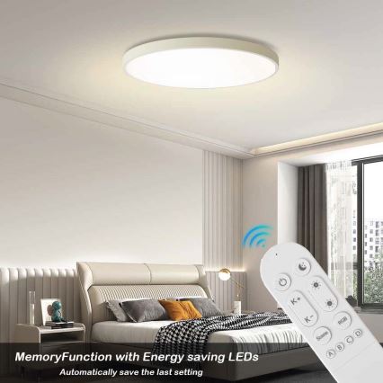 Immax NEO 07315L - LED prigušiva stropna svetiljka SEMPLICI LED/96W/230V pr. 80 cm Wi-Fi Tuya bela + daljinski upravljač