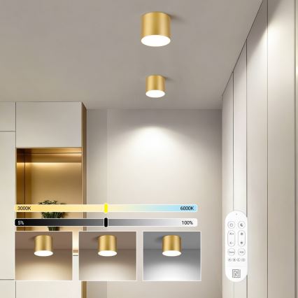 Immax NEO 07317L - LED prigušiva plafonska lampa RONDATE LED/18W/230V prečnik 11,5 cm Wi-Fi Tuya zlatna