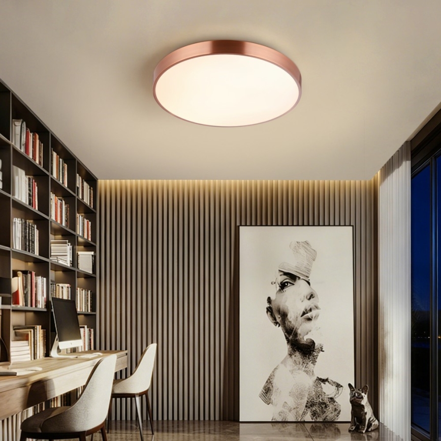 Immax NEO 07321L - LED prigušiva plafonska svetiljka NEO LITE SEMPLICI LED/36W/230V Ø 40 cm Tuya roze-zlatna + daljinski upravljač