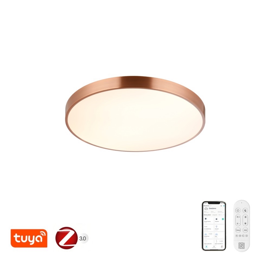 Immax NEO 07322L - LED prigušiva stropna svetiljka NEO LITE SEMPLICI LED/60W/230V Ø 60 cm bakrena + daljinski upravljač