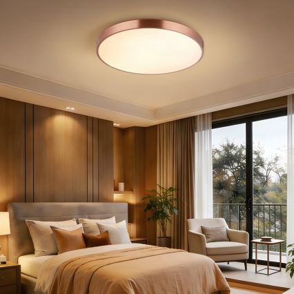 Immax NEO 07322L - LED prigušiva plafonska svetiljka NEO LITE SEMPLICI LED/60W/230V prečnika 60 cm Tuya ružičasto zlato + daljinski upravljač