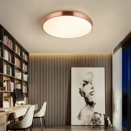 Immax NEO 07322L - LED prigušiva plafonska svetiljka NEO LITE SEMPLICI LED/60W/230V prečnika 60 cm Tuya ružičasto zlato + daljinski upravljač