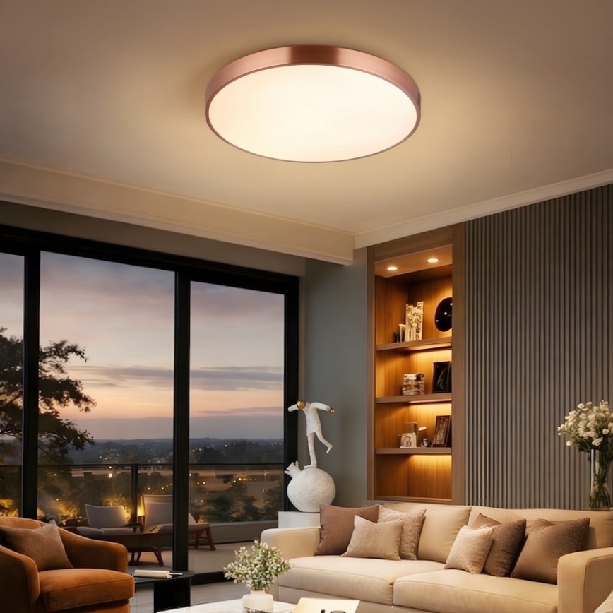 Immax NEO 07322L - LED prigušiva plafonska svetiljka NEO LITE SEMPLICI LED/60W/230V prečnika 60 cm Tuya ružičasto zlato + daljinski upravljač